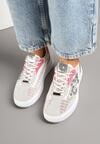 Szaro-Różowe Sneakersy z Nitami i Gwiazdą Viroti