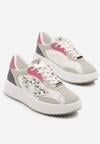 Szaro-Różowe Sneakersy z Nitami i Gwiazdą Viroti
