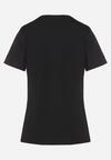 Czarny T-shirt z Bawełny z Krótkim Rękawem i Naszywką w Kształcie Serca Viketta