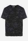 Czarny T-shirt Bawełniany w Print w Motylki Tenorea