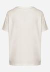 Biały T-shirt z Bawełny z Aplikacją z Cyrkoniami Deraine
