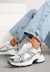 Srebrne Sneakersy w Streetwearowym Stylu z Siateczkowymi Zdobieniami Dorelline
