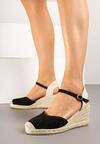 Czarne Sandały Espadryle na Koturnie w Stylu Boho Merilwena