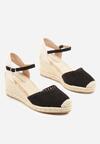 Czarne Sandały Espadryle na Koturnie w Stylu Boho Merilwena