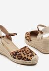 Panterkowe Sandały Espadryle na Koturnie w Stylu Boho Merilwena
