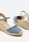 Niebieskie Sandały Espadryle na Koturnie w Stylu Boho Merilwena