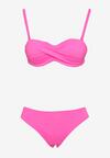 Różowe Bikini Biustonosz Wiązany na Plecach 2 Pary Majtek Typu Figi Galarella