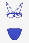 Niebieskie Bikini Biustonosz z Ozdobnymi Paskami i Figi Fadeleine