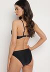 Zielono-Czarne Bikini Figi i Usztywniany Biustonosz Ozdobiony Metaliczną Nicią Artellia