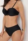 Czarne Bikini Biustonosz z Kwiatem 3D i Majtki Typu Figi Telanea