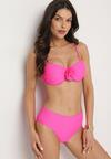 Różowe Bikini Biustonosz z Kwiatem 3D i Majtki Typu Figi Telanea