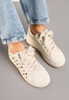 Beżowe Sneakersy Ozdobione Nitami Felorenia