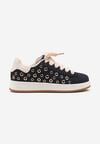 Granatowe Sneakersy Ozdobione Nitami Felorenia