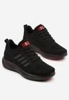 Czarne Buty Sportowe Snekaersy z Ozdobnymi Paskami Dovalora