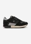 Czarne Buty Sportowe Sneakersy z Ozdobnymi Wstawkami Vevilira