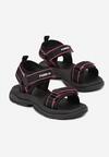 Sandale Negru cu fucsia