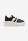 Czarne Sneakersy w Stylu Klasycznych Tenisówek na Grubej Podeszwie Rediree