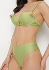 Zielone Bikini Biustonosz z Metaliczną Aplikacją i Majtki Figi Kinelisa