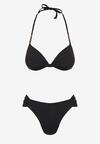 Czarne Bikini Biustonosz Push Up z Wiązaniem i Majtki Figi Miraviela