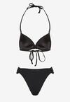 Czarne Bikini Biustonosz Push Up z Wiązaniem i Majtki Figi Miraviela