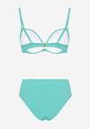 Zielone Klasyczne Bikini Majtki Typu Figi i Biustonosz Natinela