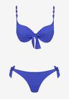 Niebieskie Bikini Biustonosz i Majtki Ozdobione Wiązaniem Uloselira