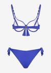 Niebieskie Bikini Biustonosz i Majtki Ozdobione Wiązaniem Uloselira