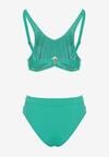 Zielone Bikini Majtki Figi i Biustonosz z Siateczkową Wstawką Natenira