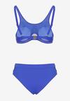 Niebieskie Bikini Majtki Figi i Biustonosz z Siateczkową Wstawką Natenira
