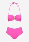 Fuksjowe Bikini Biustonosz z Geometrycznym Wzorem Majtki Typu Figi Ulosalia