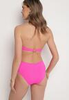 Fuksjowe Bikini Biustonosz z Geometrycznym Wzorem Majtki Typu Figi Ulosalia