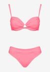Różowe Bikini Biustonosz z Trójkątną Ozdobą i Majtki Typu Figi Natisalia