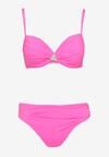 Fuksjowe Bikini Biustonosz z Trójkątną Ozdobą i Majtki Typu Figi Natisalia