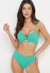 Ciemnozielone Bikini Biustonosz z Metaliczną Ozdobą i Majtki Figi Kinirela