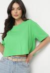 Jasnozielony Krótki T-shirt Oversize Lilu