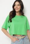 Jasnozielony Krótki T-shirt Oversize Lilu