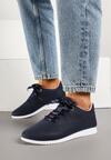 Granatowo-Różowe Sneakersy Półbuty Ozdobione Wstążką Filarissa