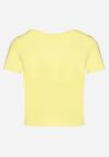 Żółty T-shirt Krótki z Wiskozą Eframera