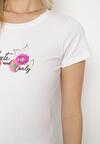 T-shirt Alb cu roz