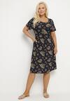 Rochie Bleumarin cu bej