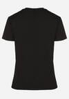 Czarny Bawełniany T-shirt Ozdobiony Sercem Tolianee