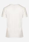 Biały Bawełniany T-shirt Ozdobiony Sercem Tolianee