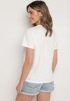 Biały T-shirt z Bawełny Ozdobiony Naszywką Firolee