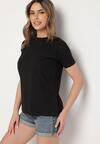 Czarny Klasyczny T-shirt Oversize z Bawełny Zivassa