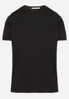 Czarny Klasyczny T-shirt Oversize z Bawełny Zivassa