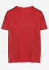 Bordowy Klasyczny T-shirt Oversize z Bawełny Zivassa
