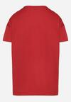 Bordowy Klasyczny T-shirt Oversize z Bawełny Zivassa