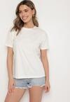 Beżowy Klasyczny T-shirt Oversize z Bawełny Zivassa