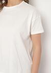 Beżowy Klasyczny T-shirt Oversize z Bawełny Zivassa