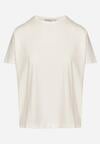Beżowy Klasyczny T-shirt Oversize z Bawełny Zivassa